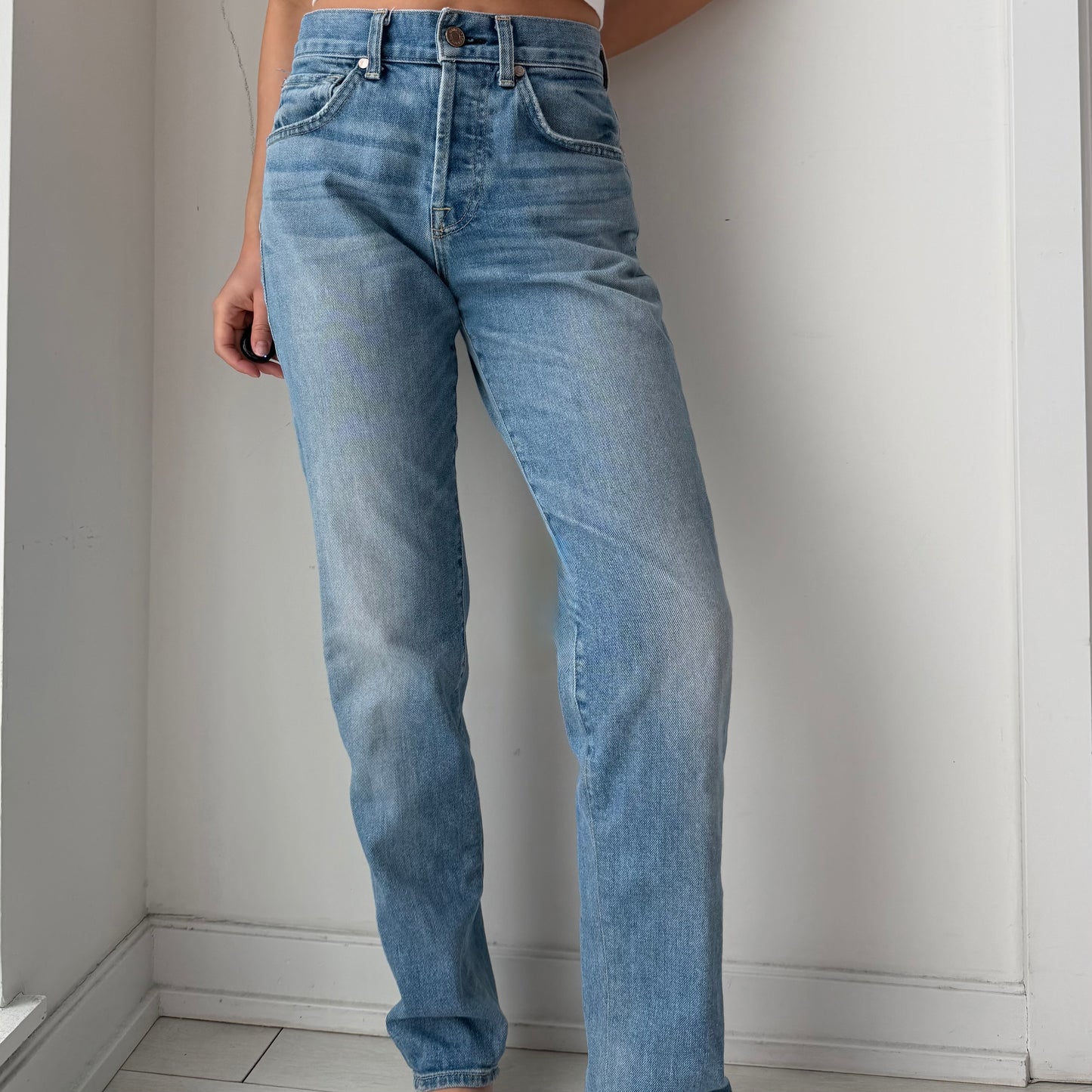 7 for All Mankind Made in USA Blue Straight Leg Jeans - W26