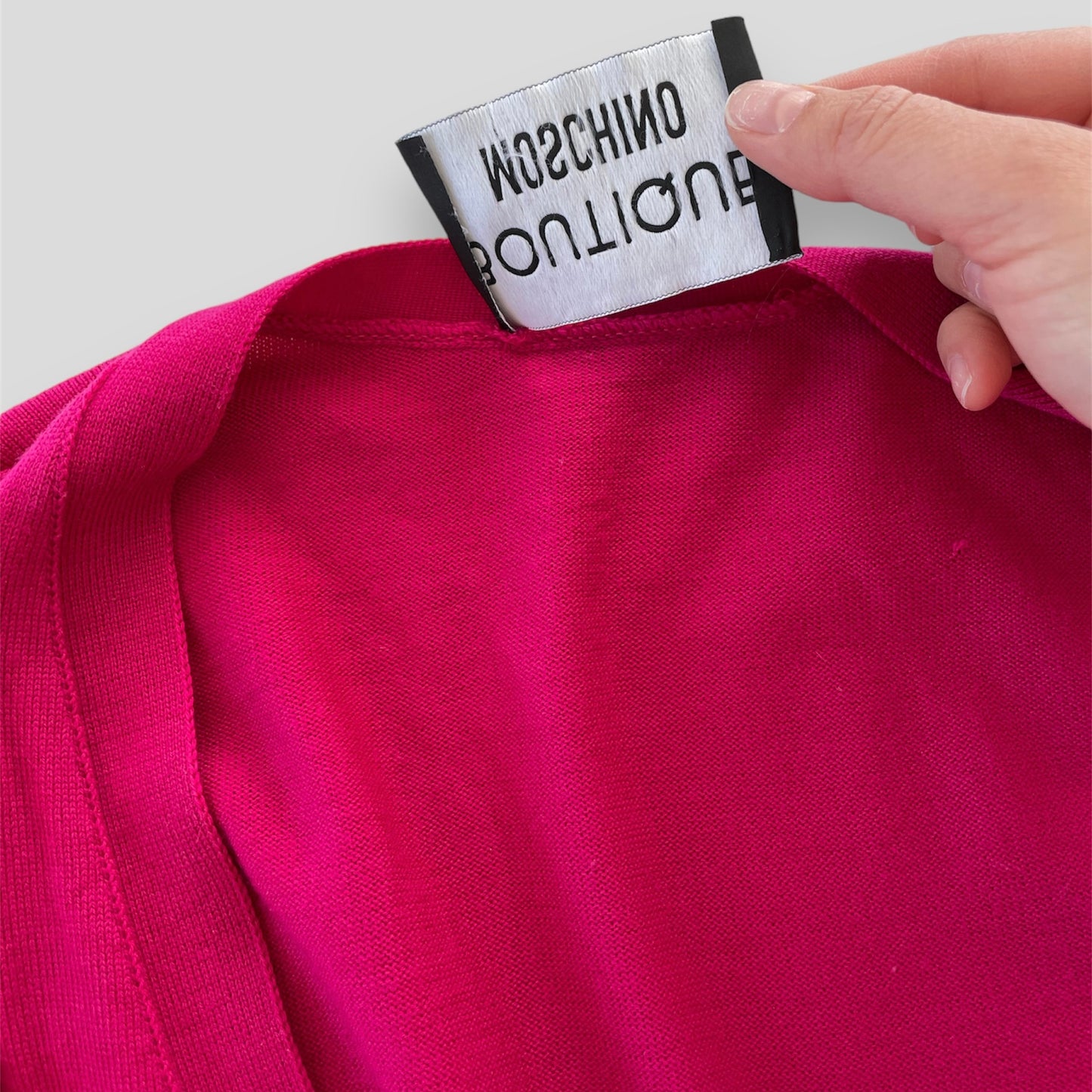 Boutique Moschino Hot Pink Cardigan - Large