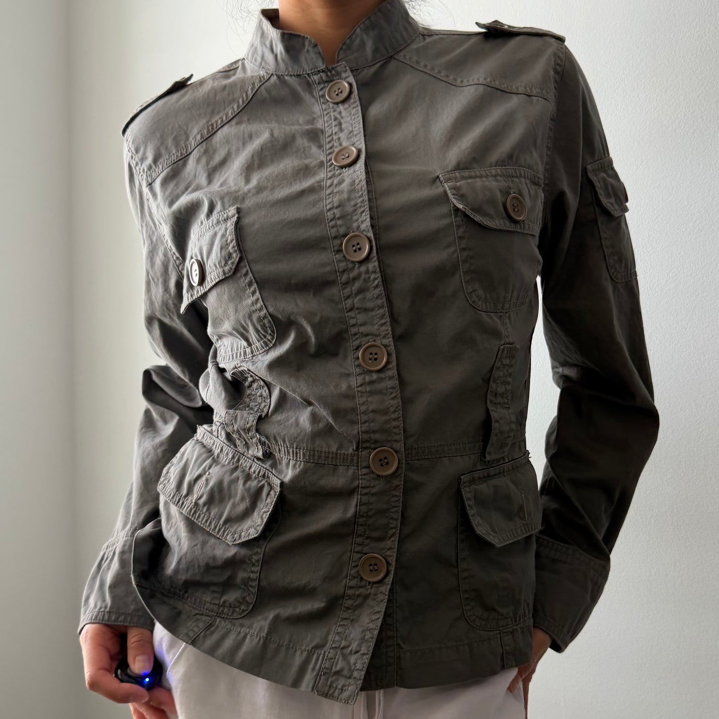 Coupé Khaki Military Utility Jacket - Small
