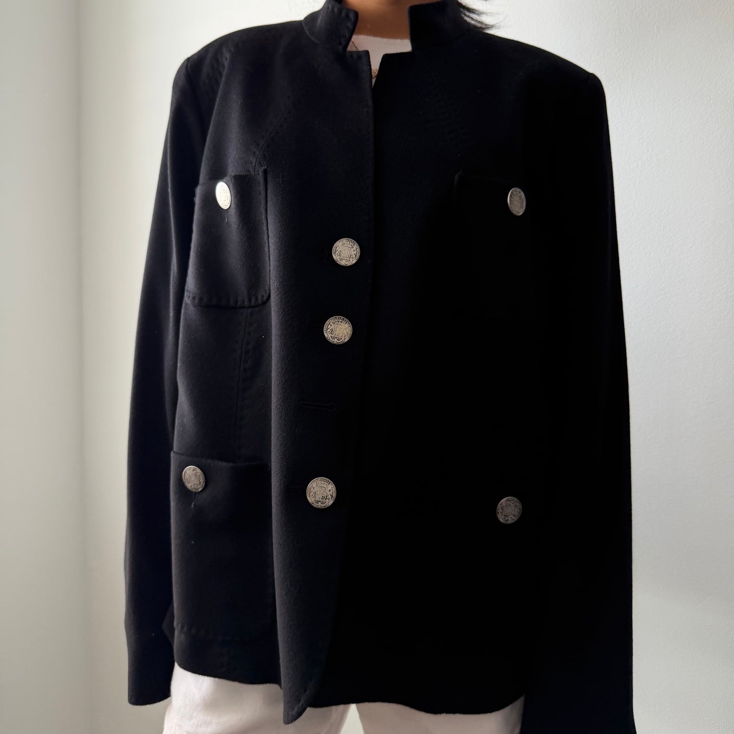 Marina Rinaldi Black Tailored Wool Jacket - Large