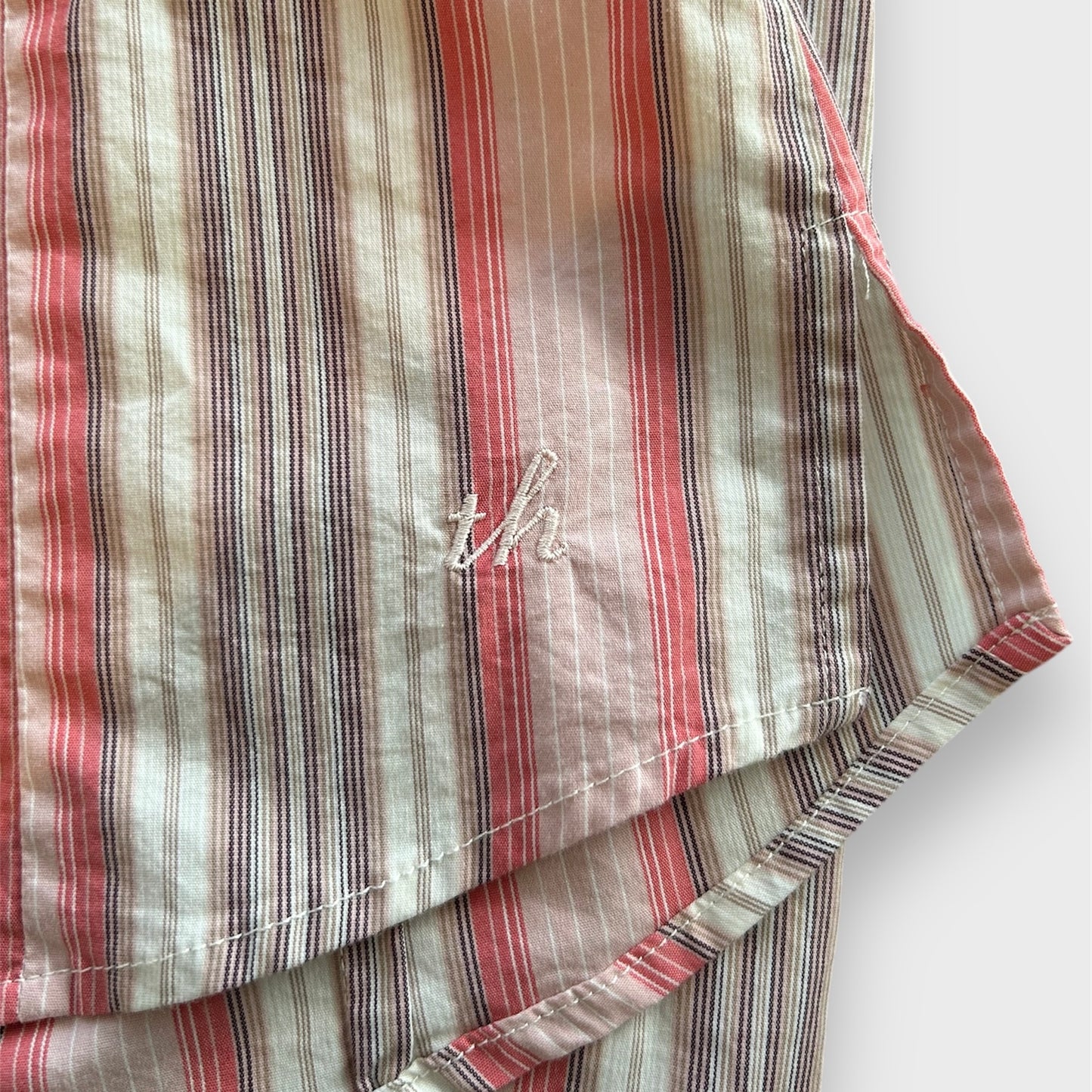 Vintage 90s Made in Canada Tommy Hilfiger Pink Striped Shirt - Medium