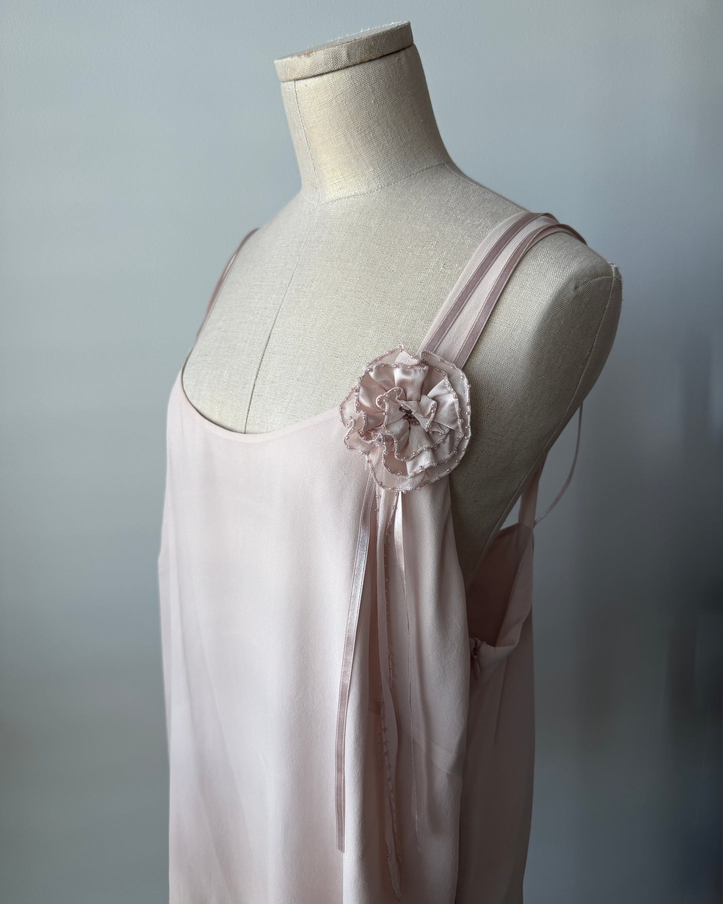 2000s Deadstock Blush Pink Silk Camisole - X-Large