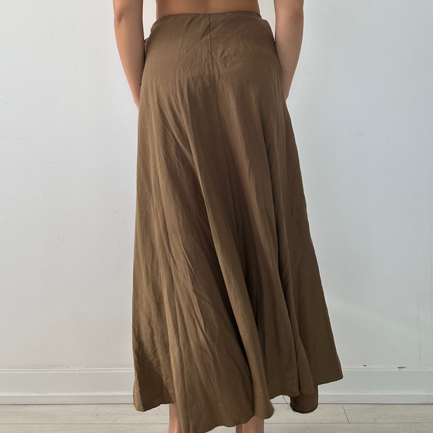 Vintage 1990s Donna Karan 100% Silk Wrap Skirt - Small