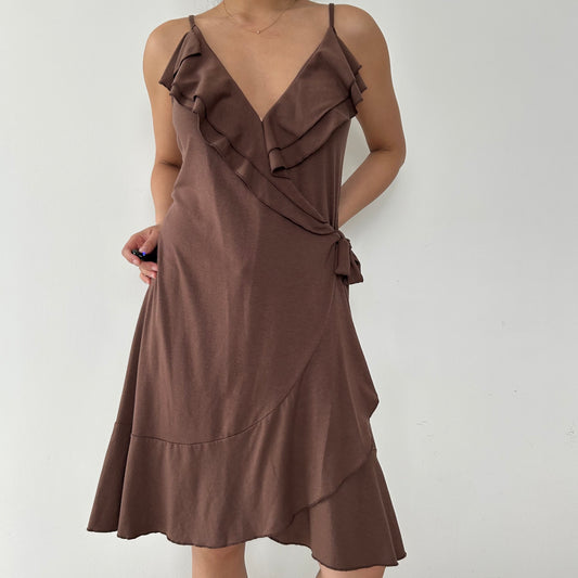 Guess Jeans Brown Wrap Dress - Medium