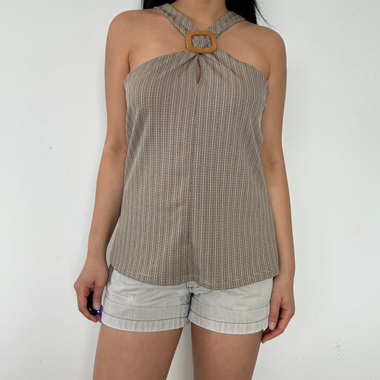 Suzy Shier Beige Halter Tank - Medium