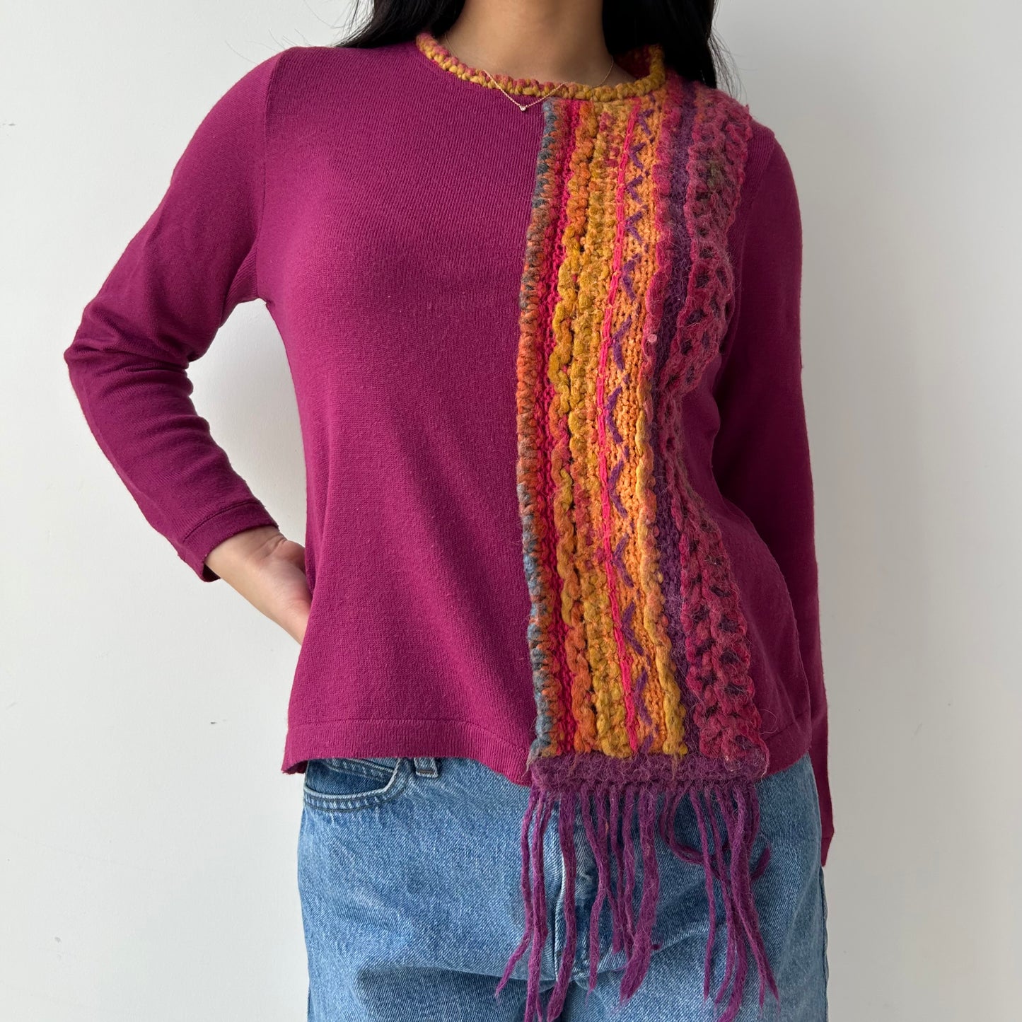 Escorpion Purple Wool Blend Textured Sweater - Medium
