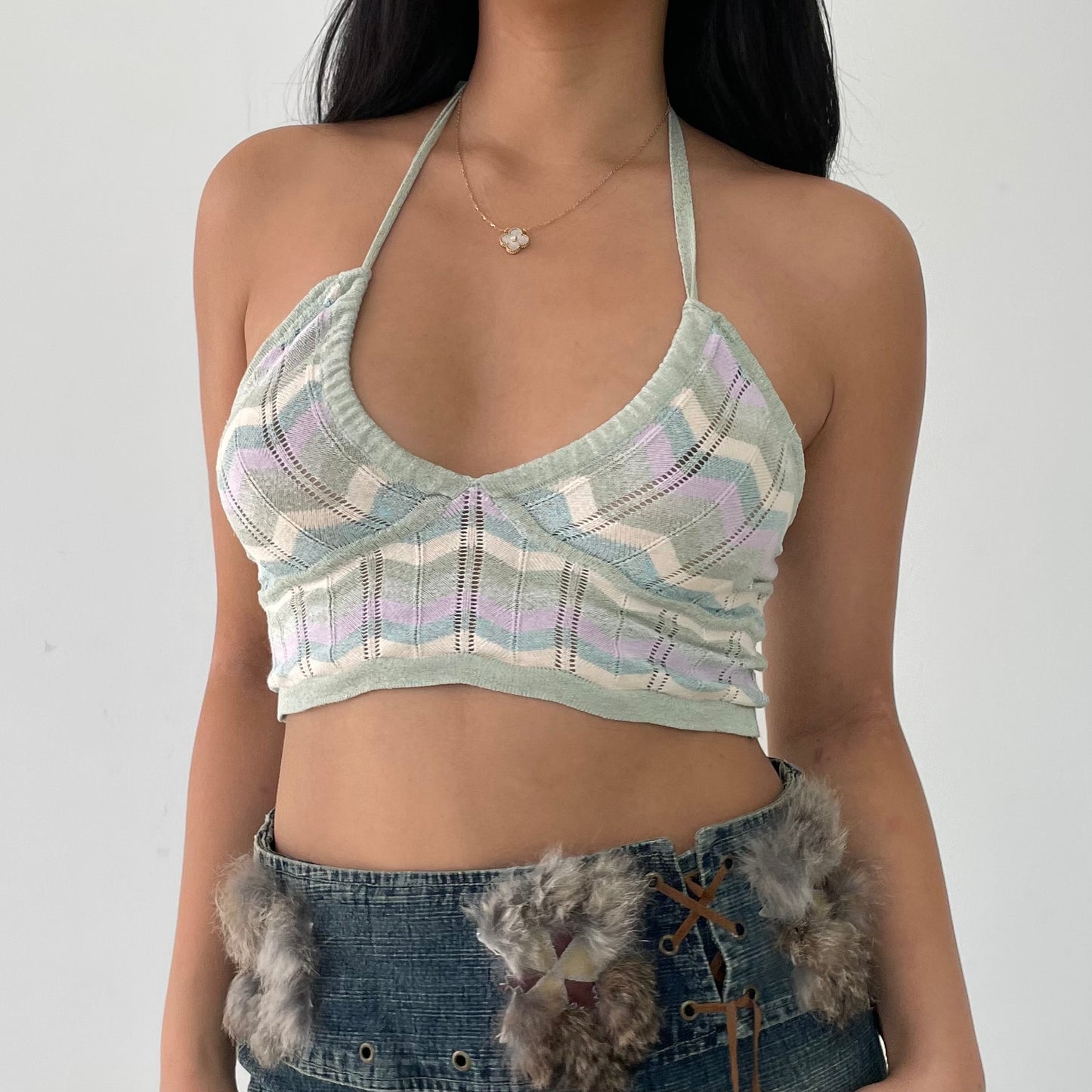 Cotton On Chevron Print Halter Top - X-Small