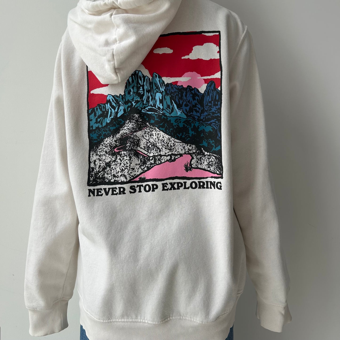 The North Face White Graphic Hoodie - Medium