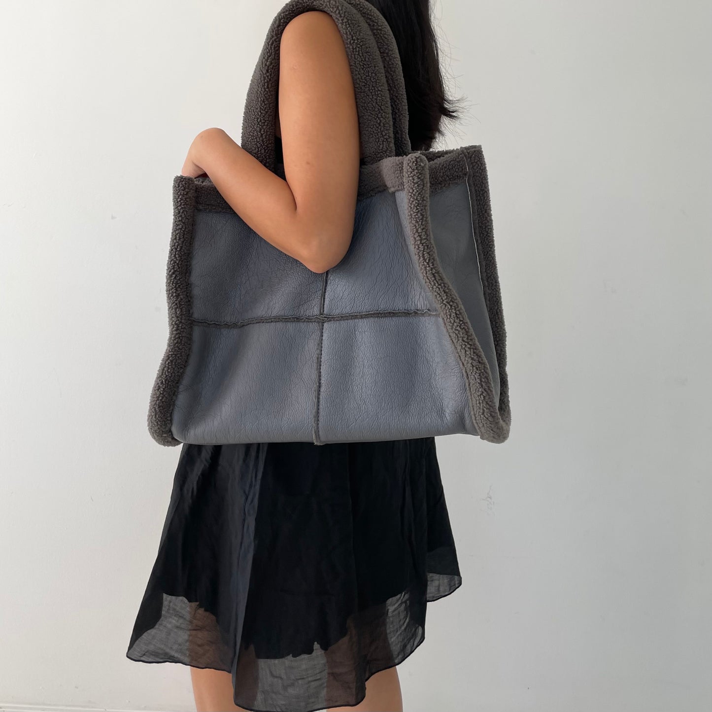 Grey Sherpa Tote bag