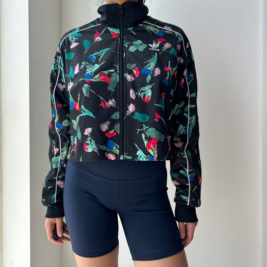 Adidas Originals Floral Cropped Track Jacket - Small