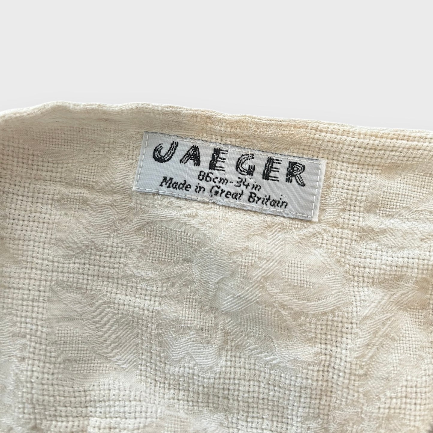 Vintage 1980s Made in Great Britain Jaeger Cream Linen Blouse - Medium