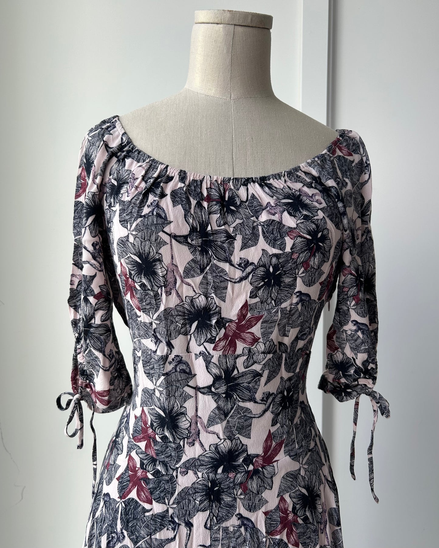Maje Floral Print Handkerchief Dress - Small