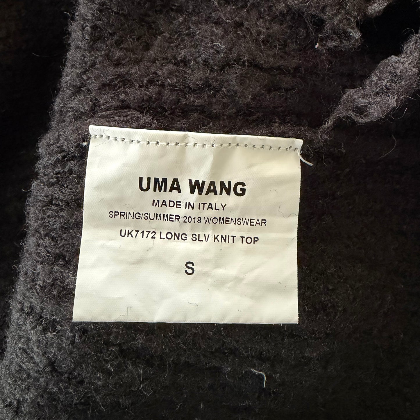 2018 Uma Wang Black Raw Edge Wool Jumper - Small