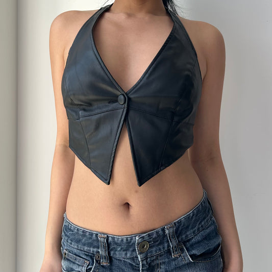 AFRM x Revolve Black Faux Leather Vest - X-Small
