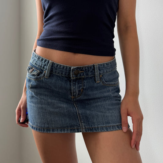 Garage Denim Low Rise Mini Skirt - Small