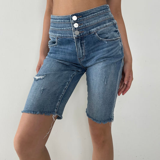 Miss Sixty High-Rise Bermuda Denim Shorts - W28/Medium