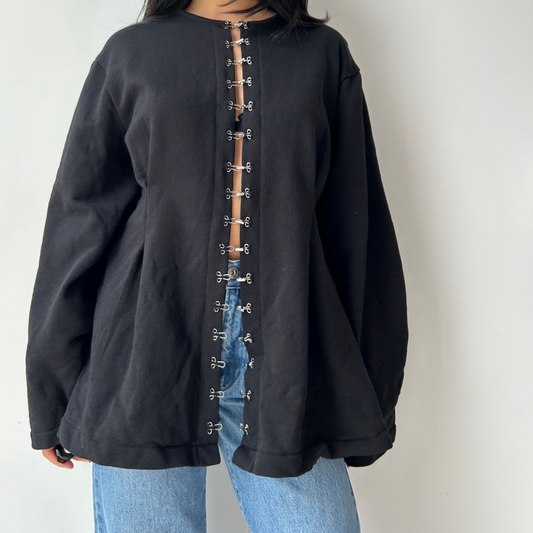 Chan Luu Black Pinch Waist Cardigan - Medium/Large