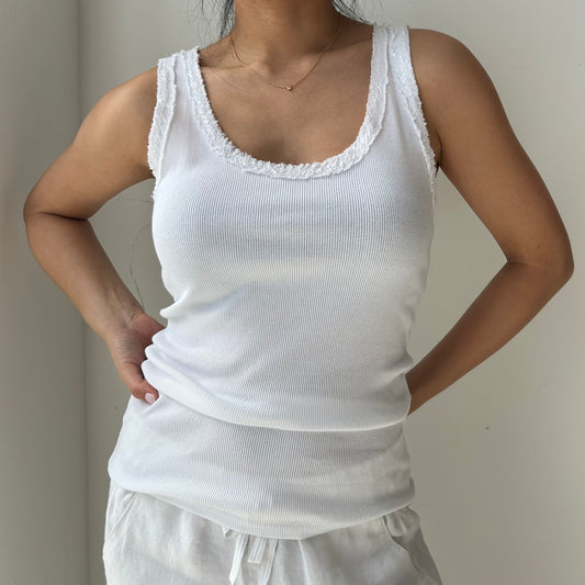 Made in Italy White Racer Back Tank - Medium