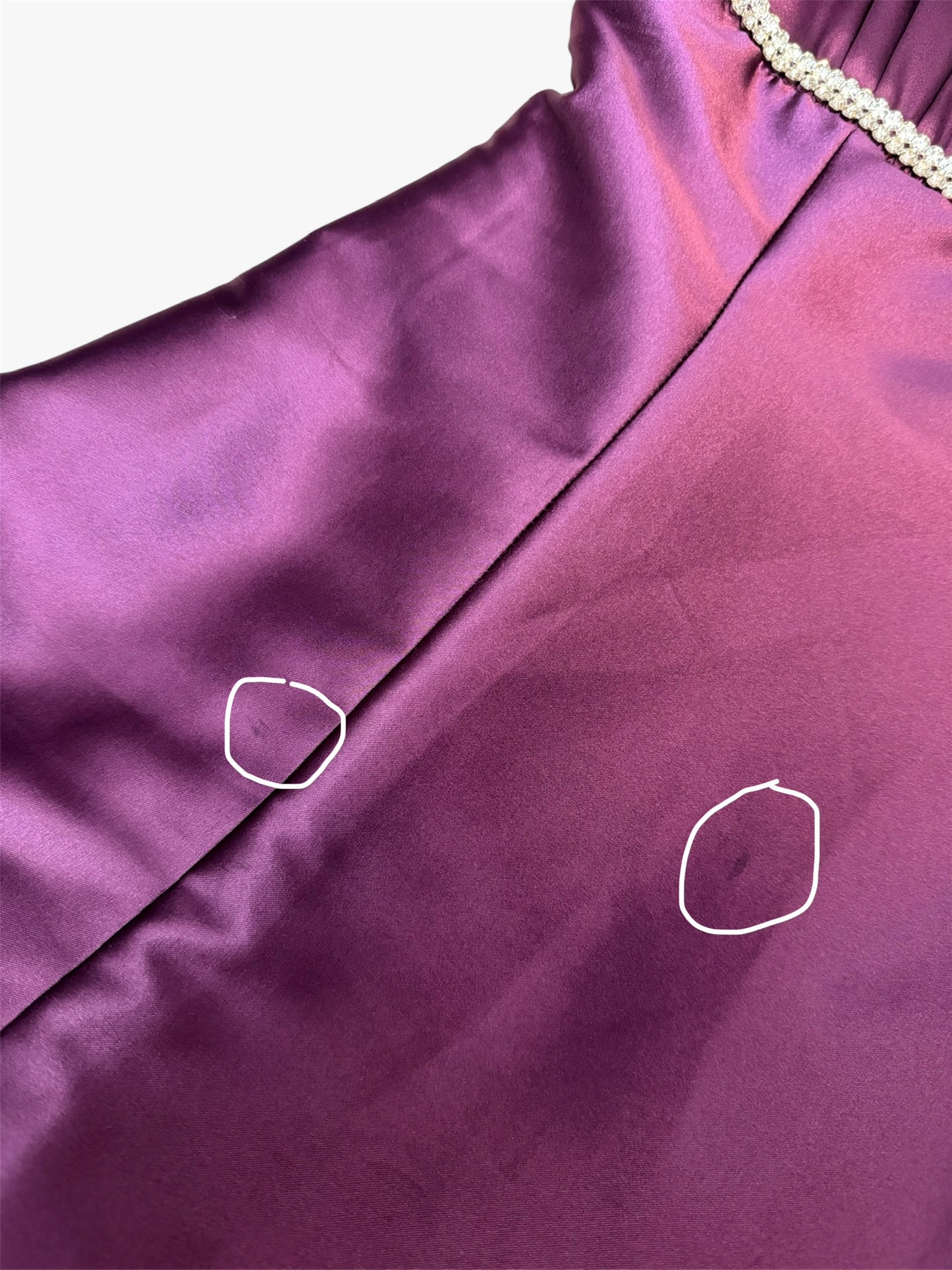90s Made in USA Fiesta Purple Satin Tiered Ruffle Mini Dress - XX-Small