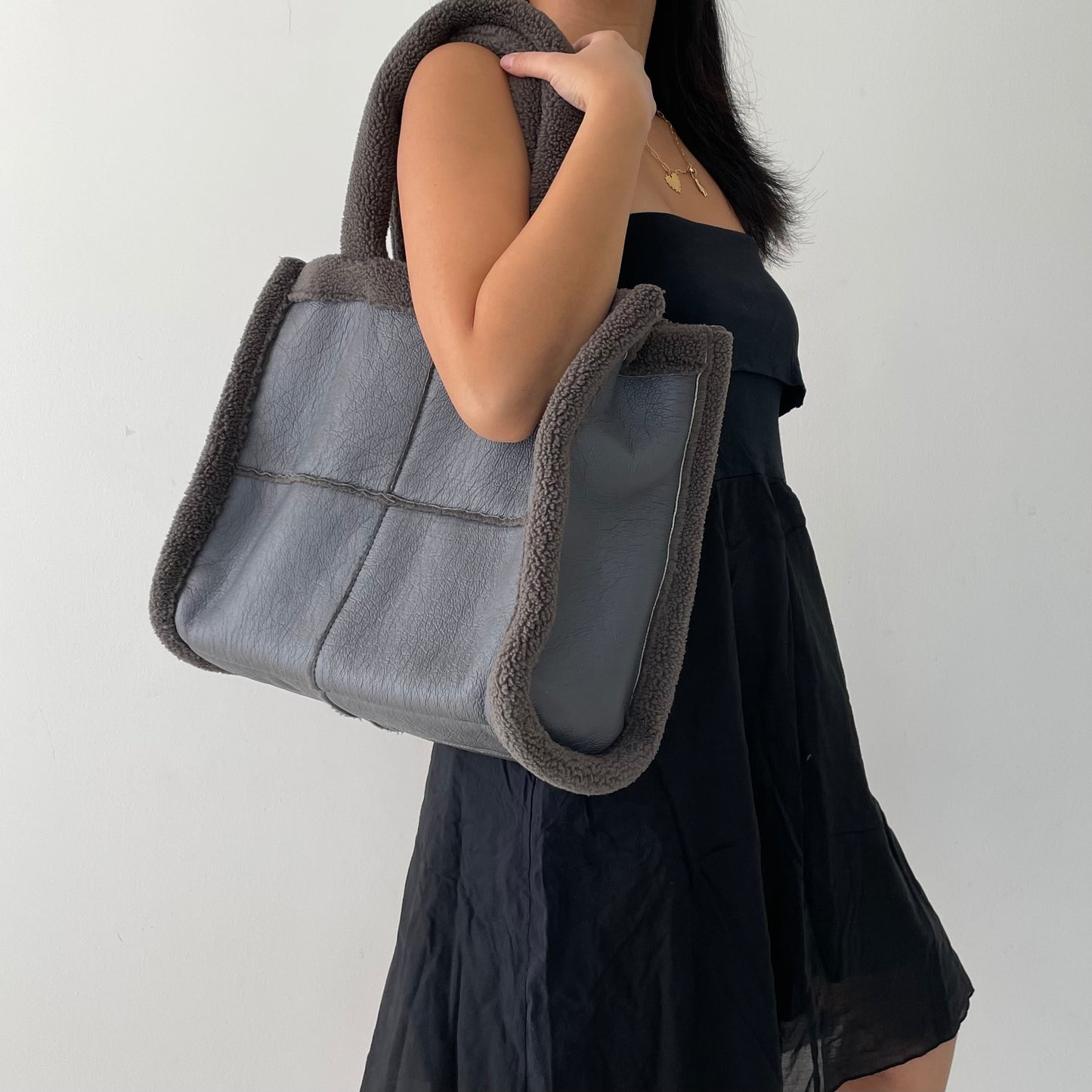 Grey Sherpa Tote bag