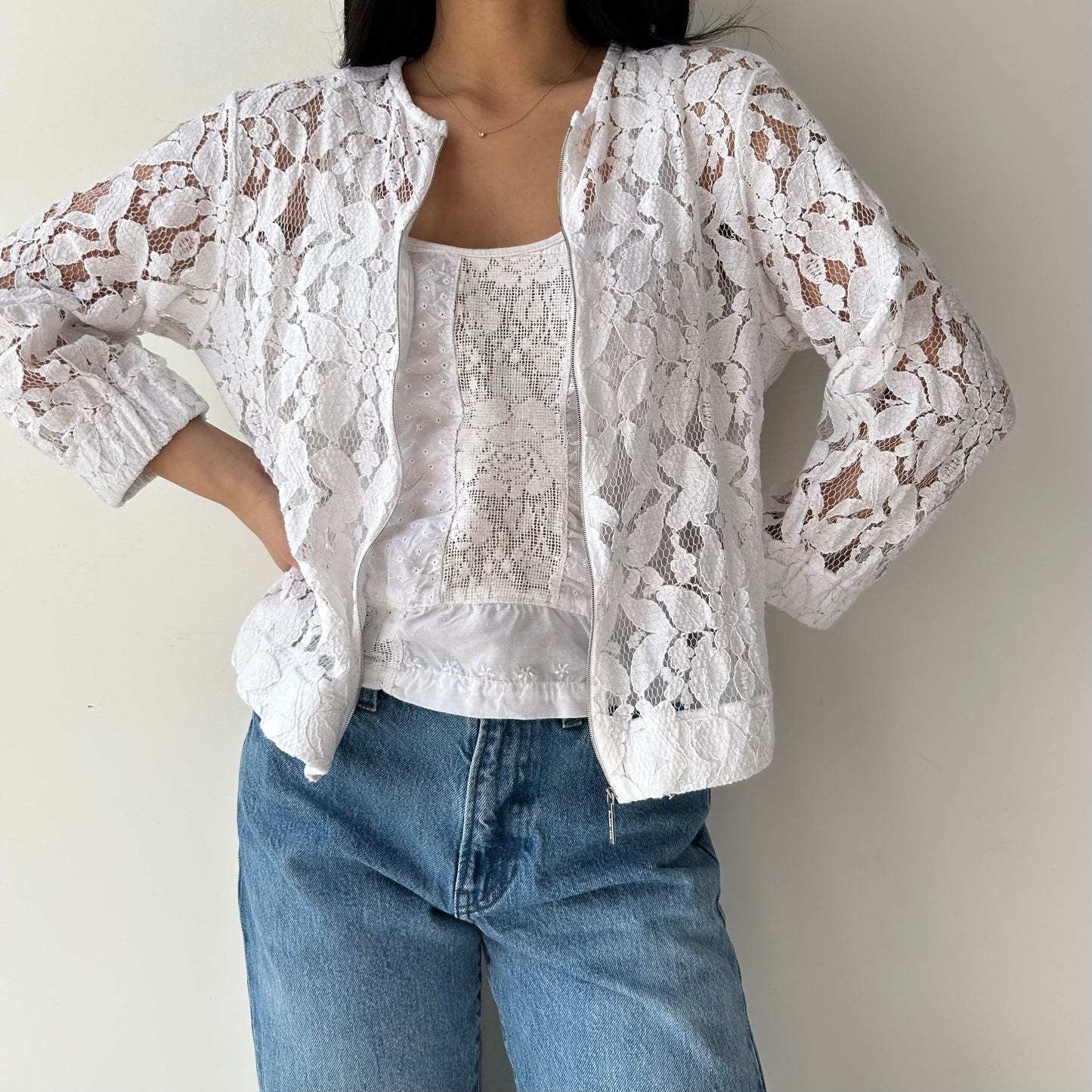 Cop Copine White Lace Jacket - Medium