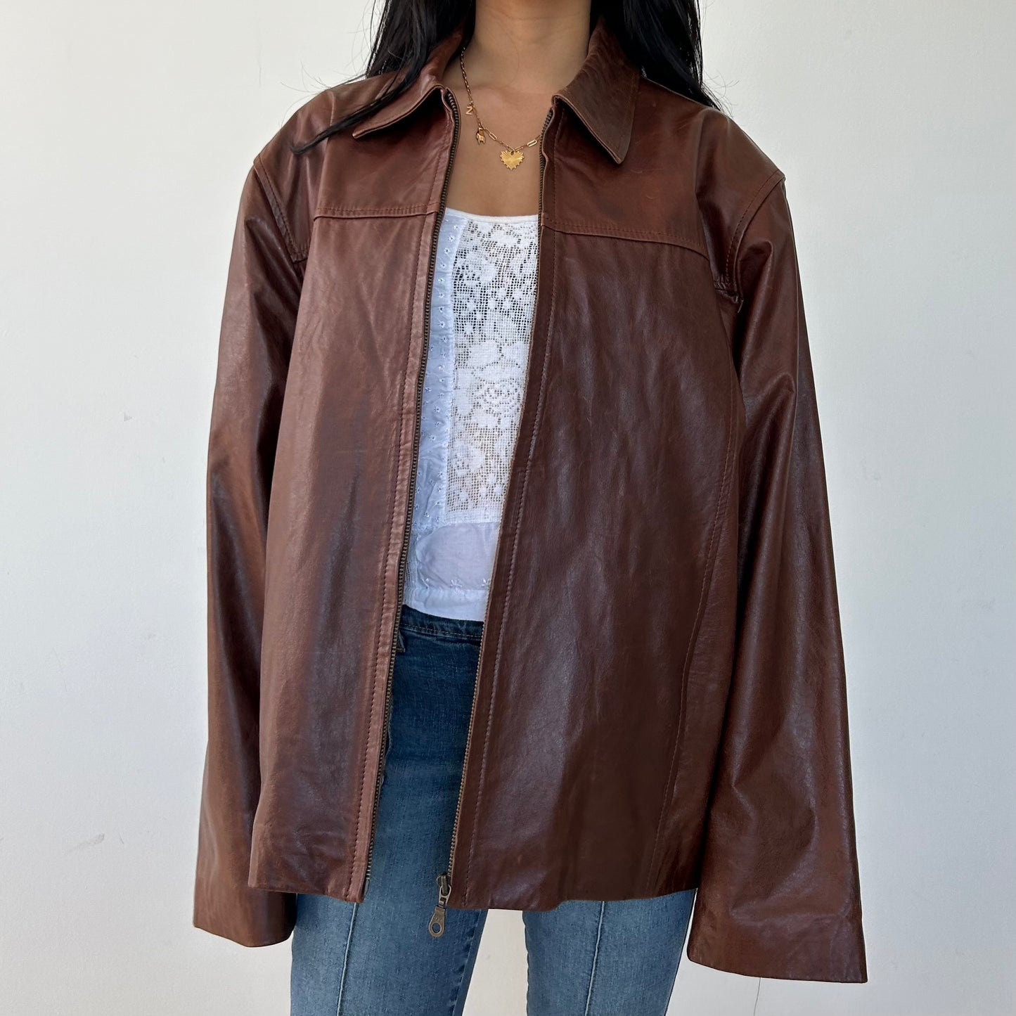 Dalla Fontana Brown Leather Jacket - Large