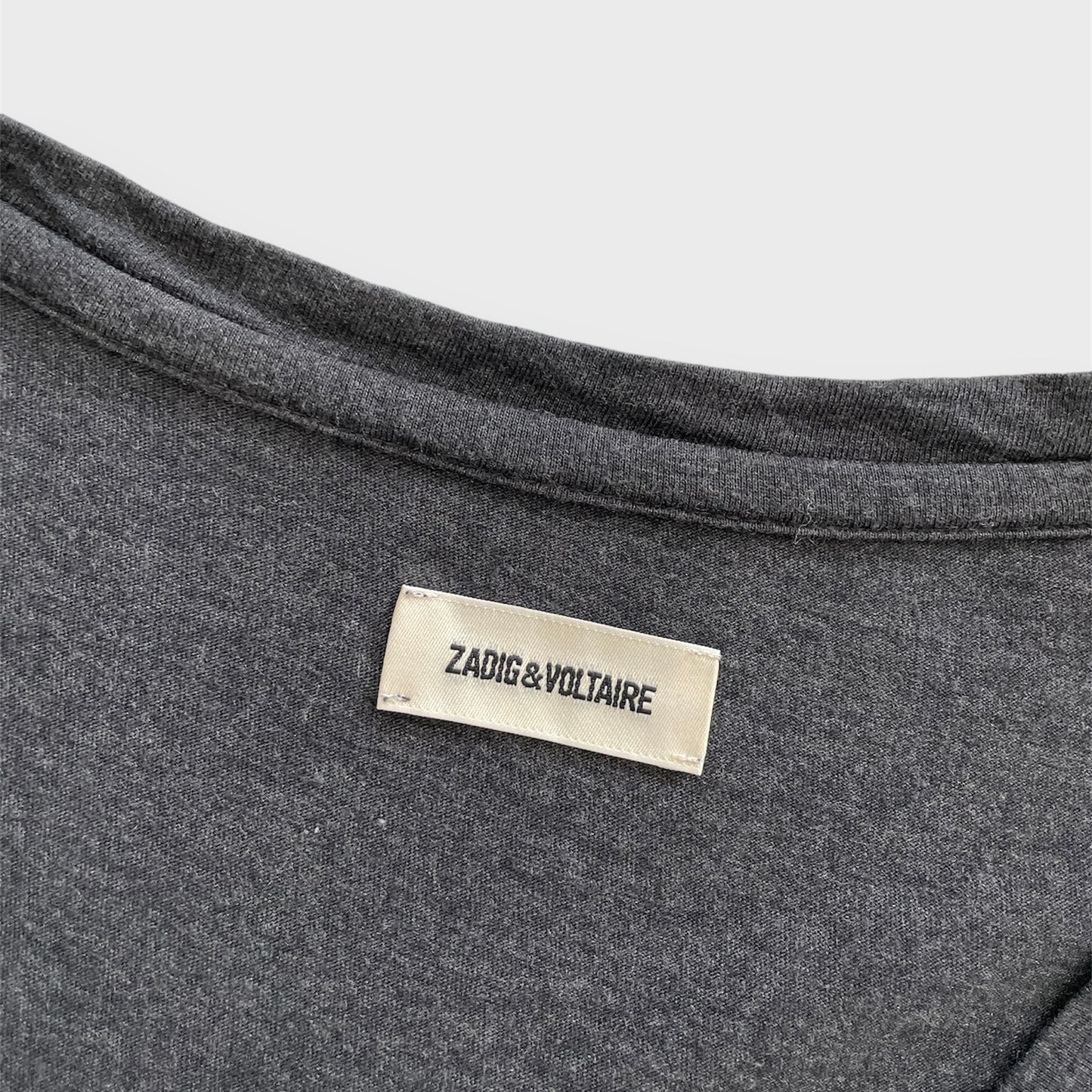 Zadig & Voltaire Grey Embellished Star Tee - Small