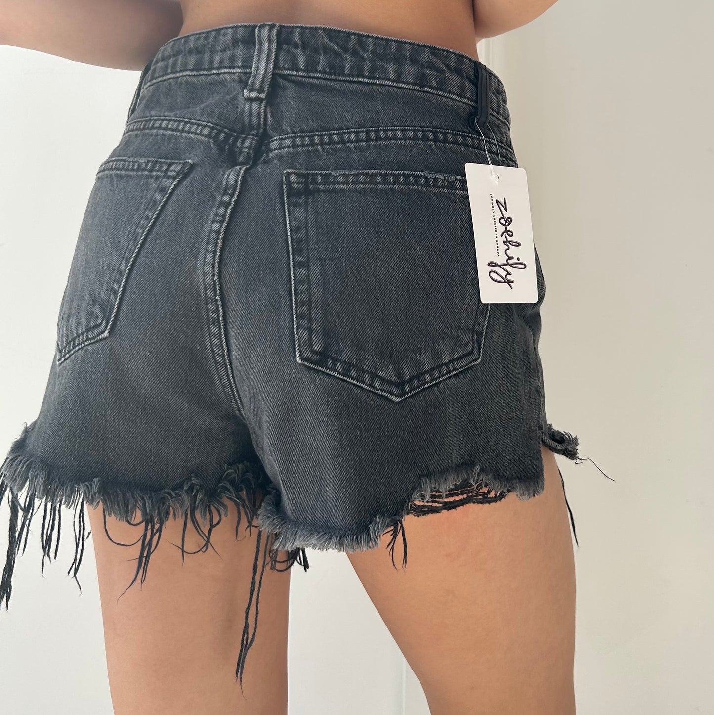 Denim X Alexander Wang Black Denim Cutoff Shorts - Size 26
