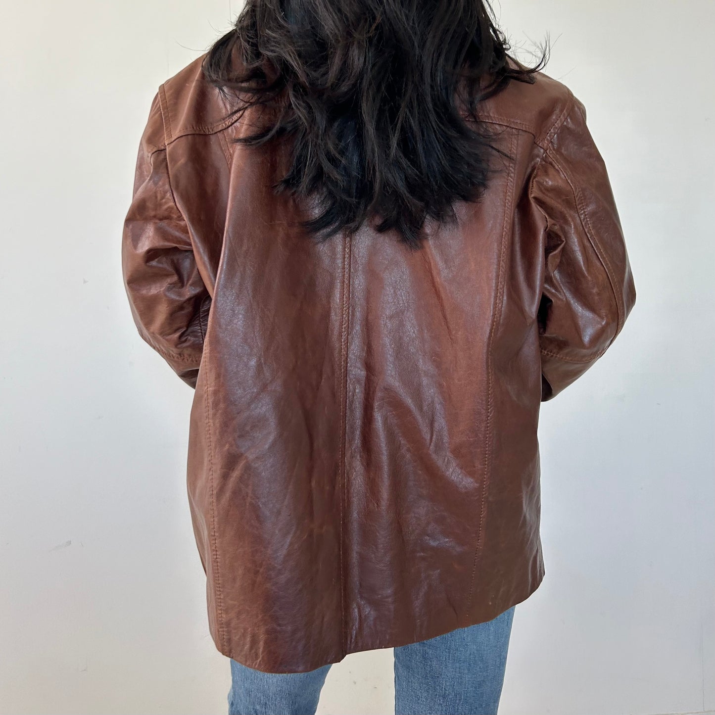 Dalla Fontana Brown Leather Jacket - Large