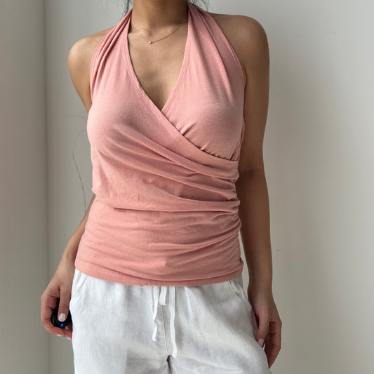 Made in Japan Peach Halter Neck Backless Tank - Medium