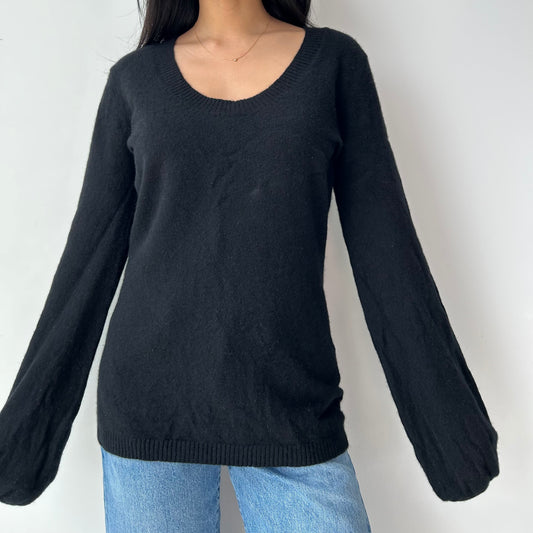 Old Navy Black Long Sleeve 100% Cashmere Jumper - Large