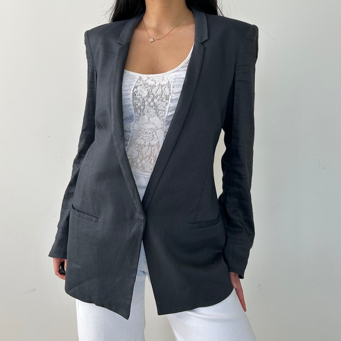 Helmut Lang Grey Linen Blazer - Medium