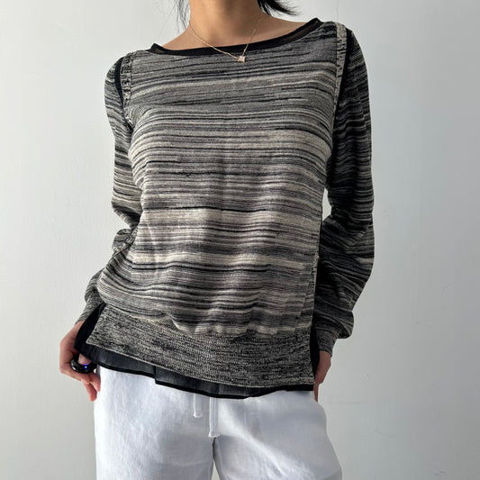 Antipast Made in Japan Striped Cotton Knit Jumper - Small