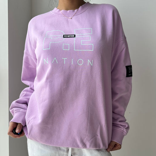 P.E. Nation Lilac Logo Sweatshirt - Medium