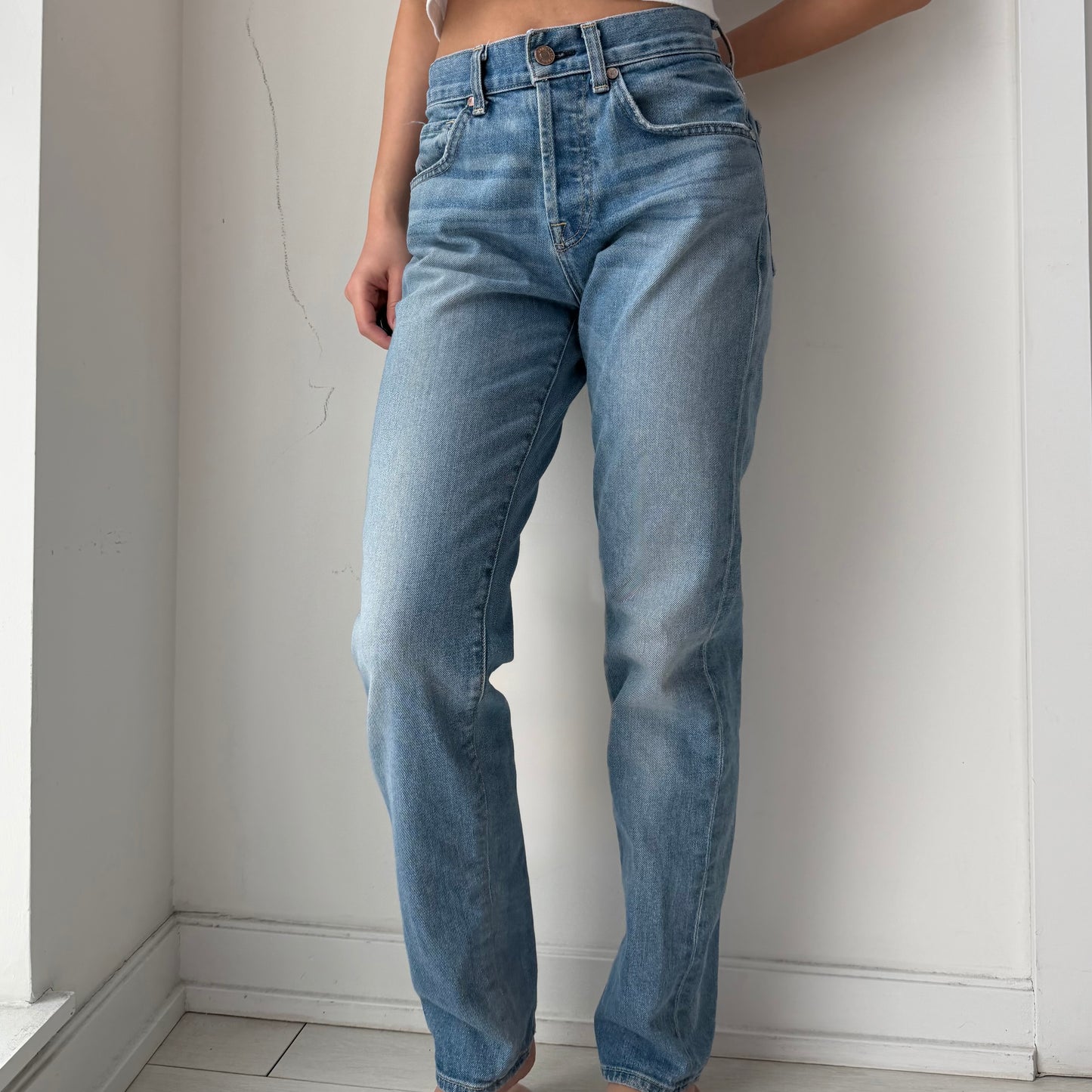 7 for All Mankind Made in USA Blue Straight Leg Jeans - W26