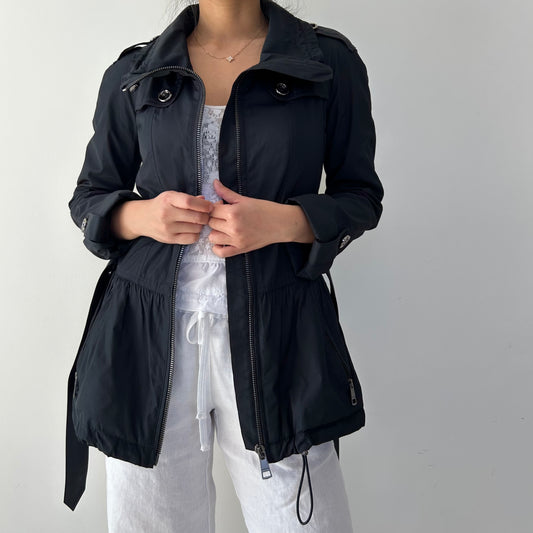 Burberry London Navy Short Trench Jacket - X-Small