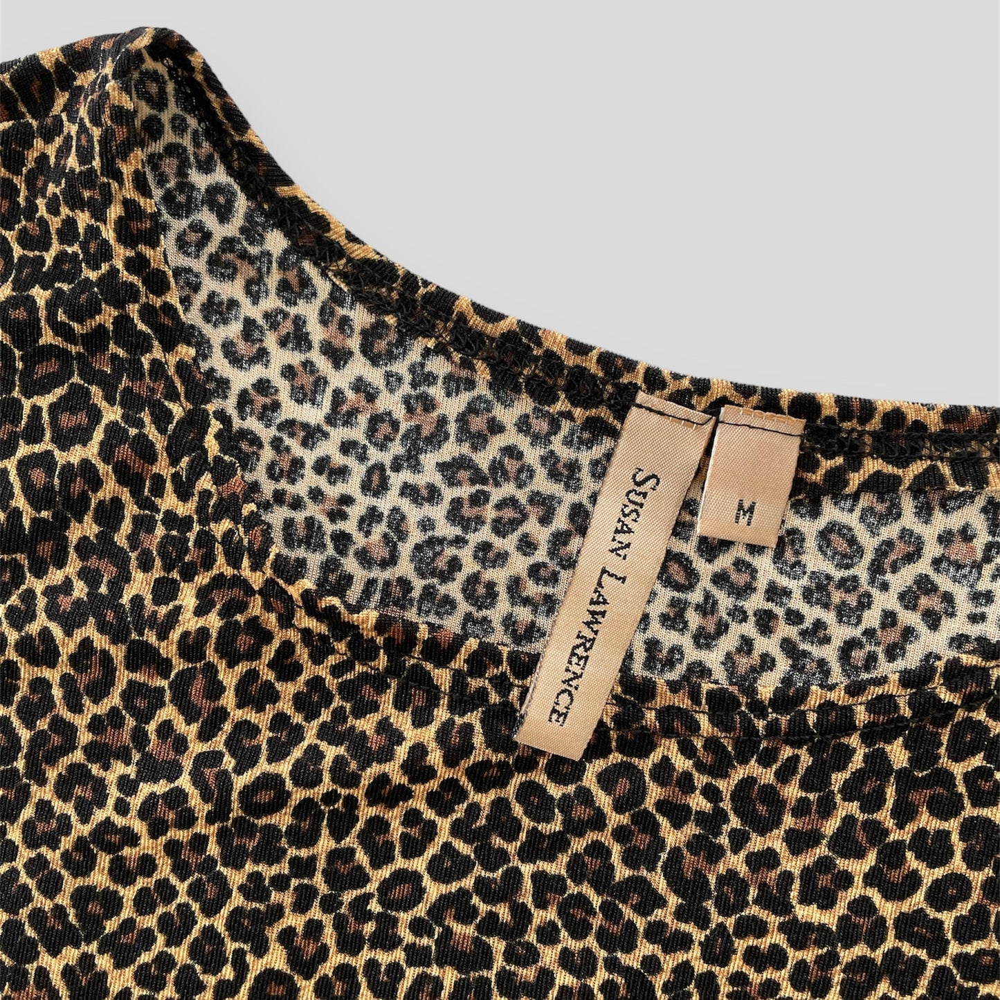 Vintage Made in USA Susan Lawrence Leopard Print Top - Medium