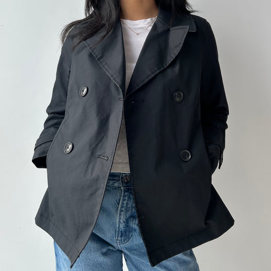 Banana Republic Black Cropped Trench - X-Small