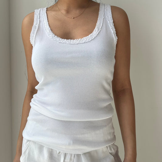 Made in Italy White Racer Back Tank - Medium