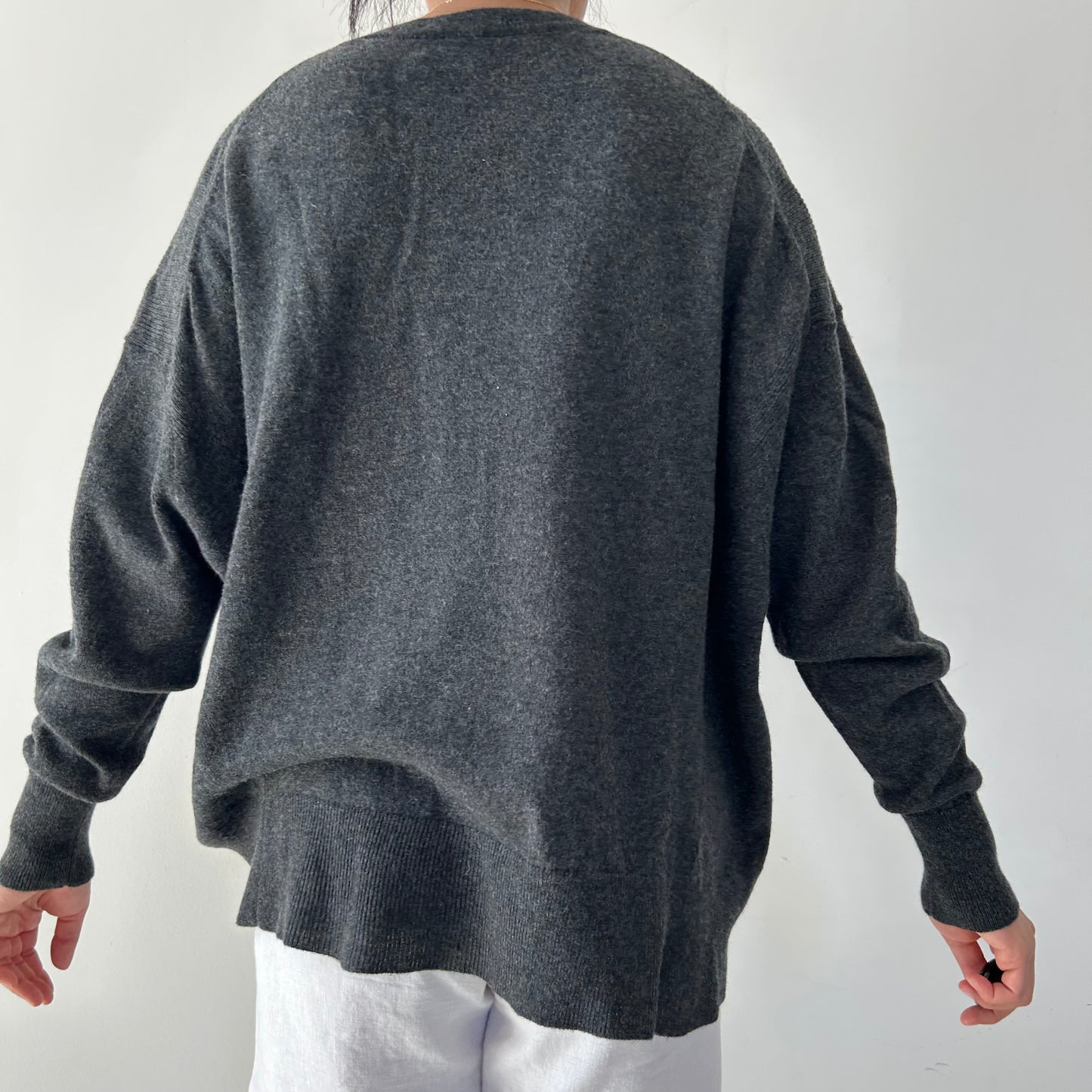 All Saints Grey Wool and Cashmere Crewneck Knit Jumper - Medium