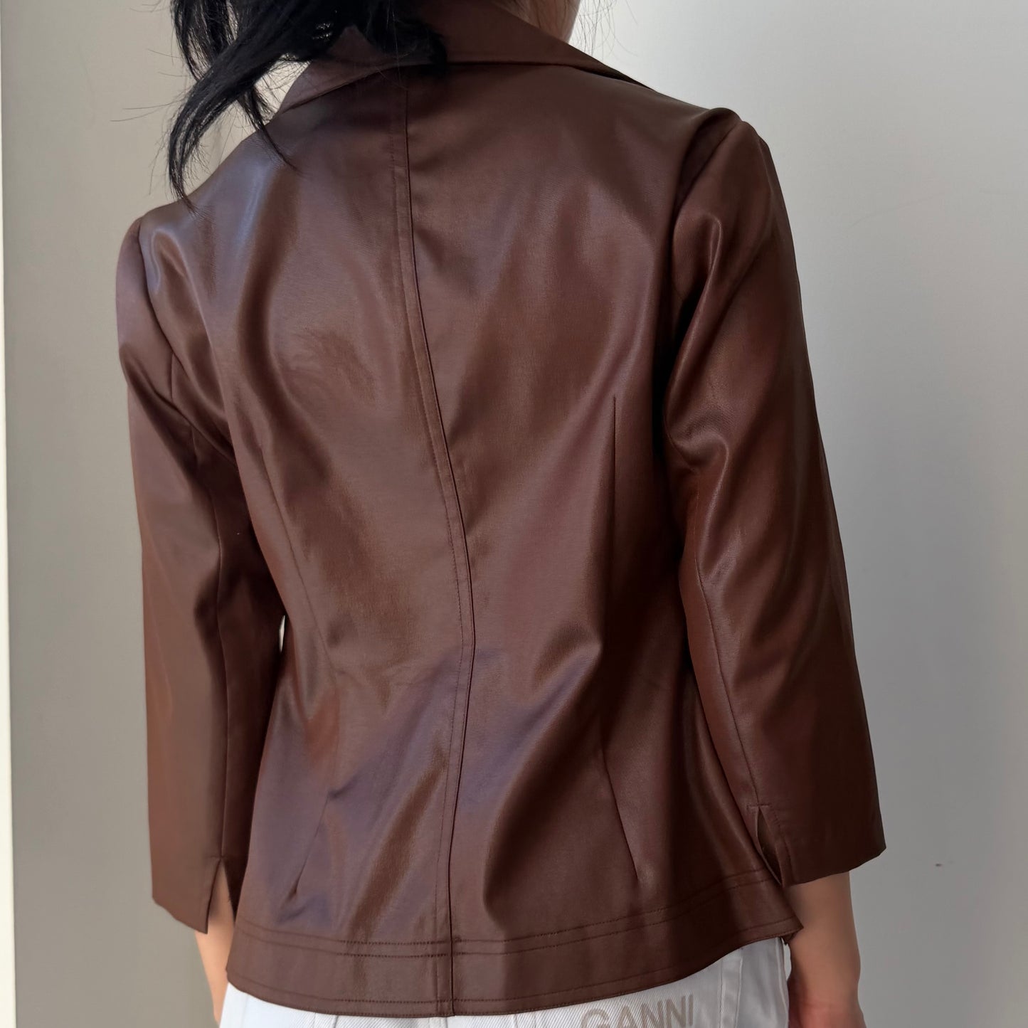 Milio Made in France Brown Metallic Lightweight Blouse - Small