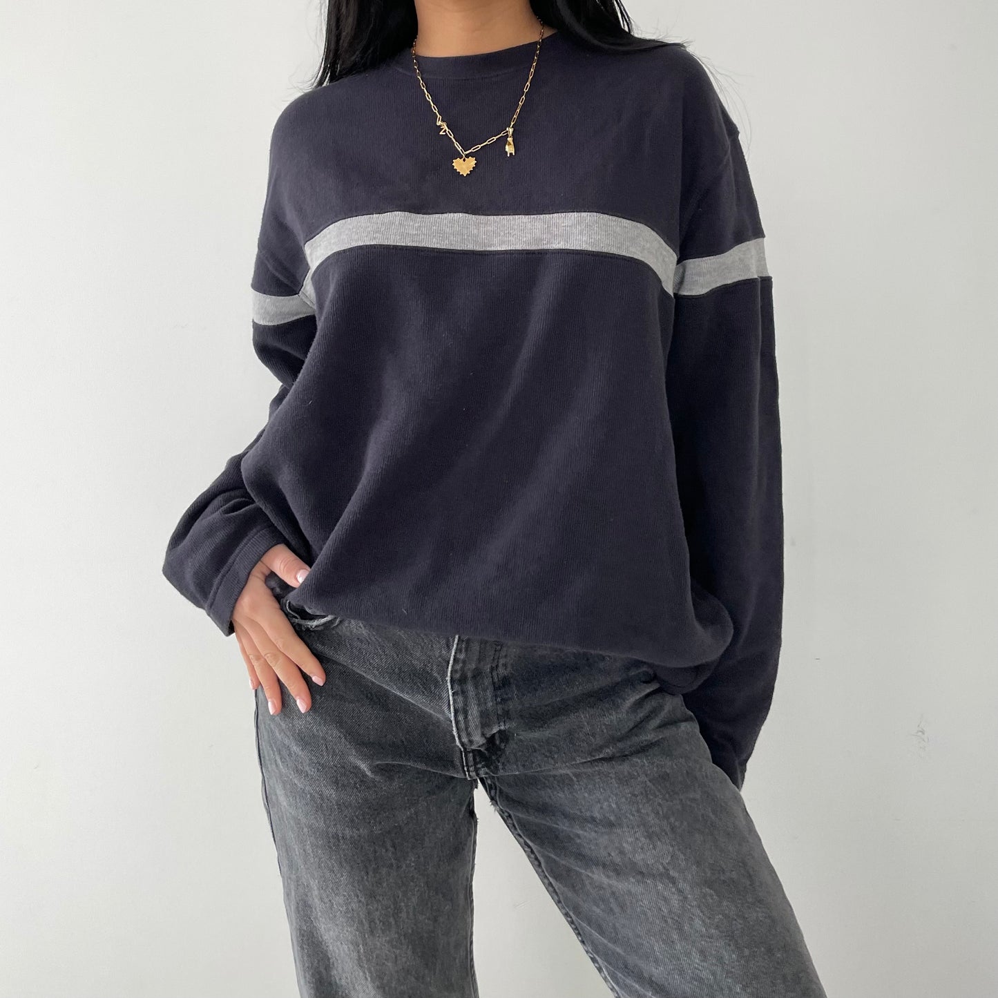 Club Monaco Navy Long Sleeve Jumper - Large