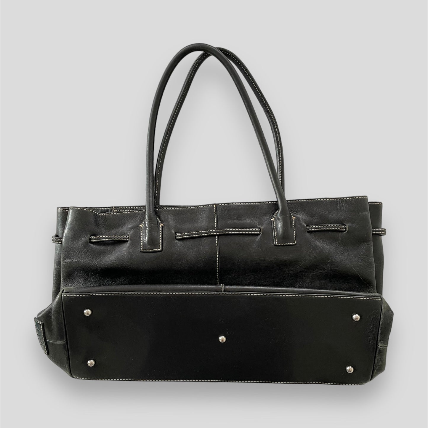 Agnès B. Voyage Black Leather Tote