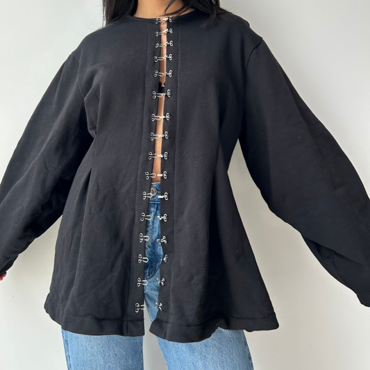 Chan Luu Black Pinch Waist Cardigan - Medium/Large