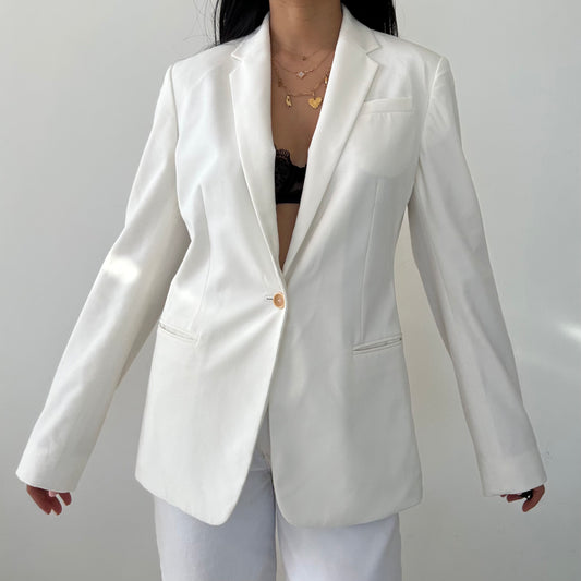 Vintage Calvin Klein RTW S/S 1991 White Blazer - Small