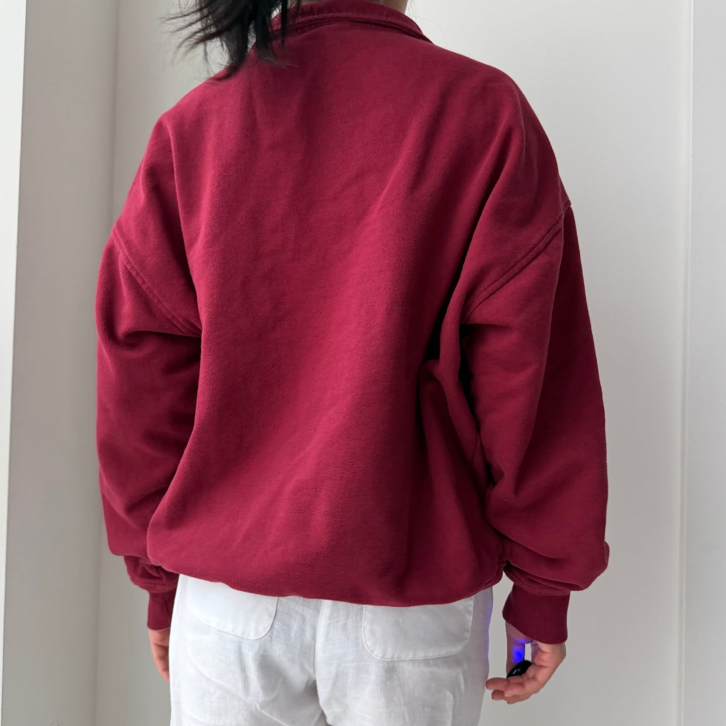Champion Maroon Polo Sweatshirt - Medium