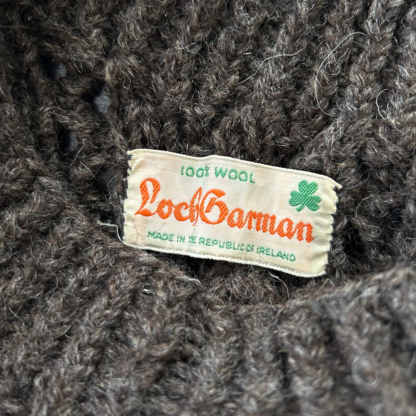 Vintage 1970s Loch Garman Made in Ireland Brown Wool Knit - Medium