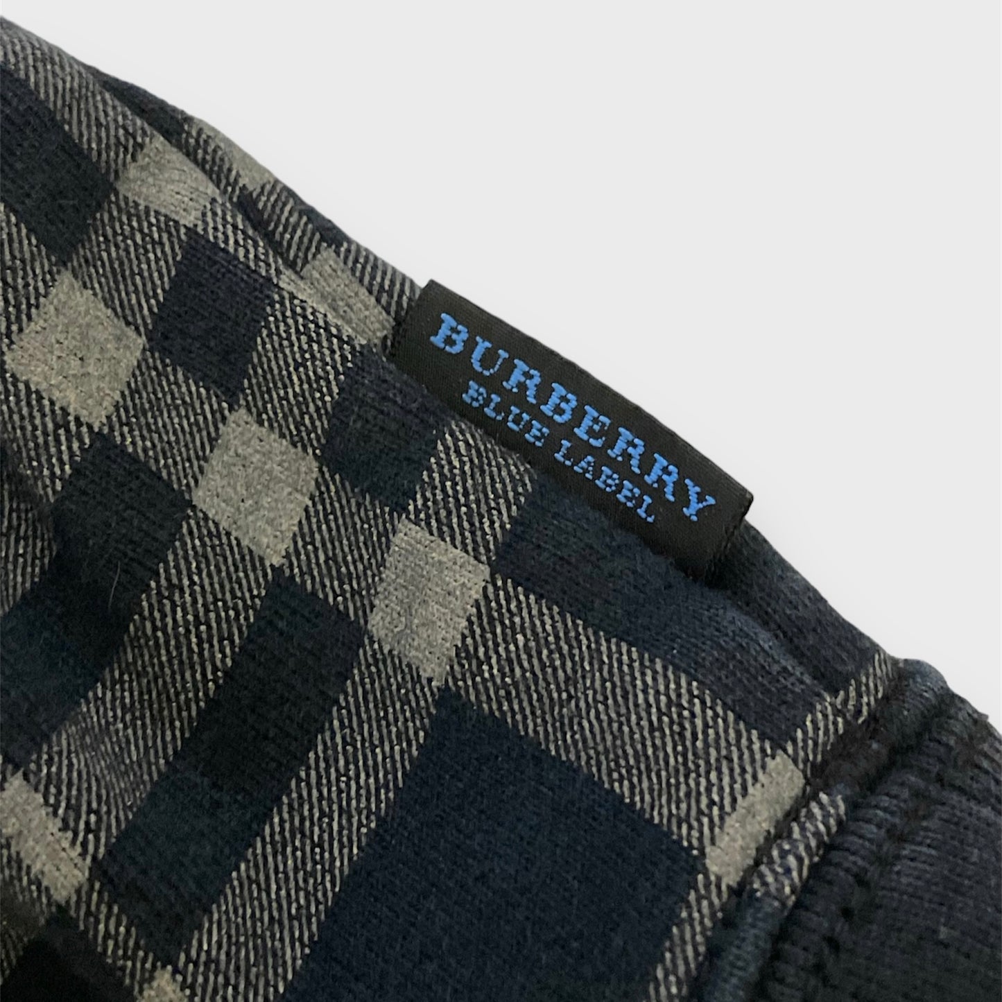 Burberry Navy Blue Nova Check Crewneck Sweatshirt - Large