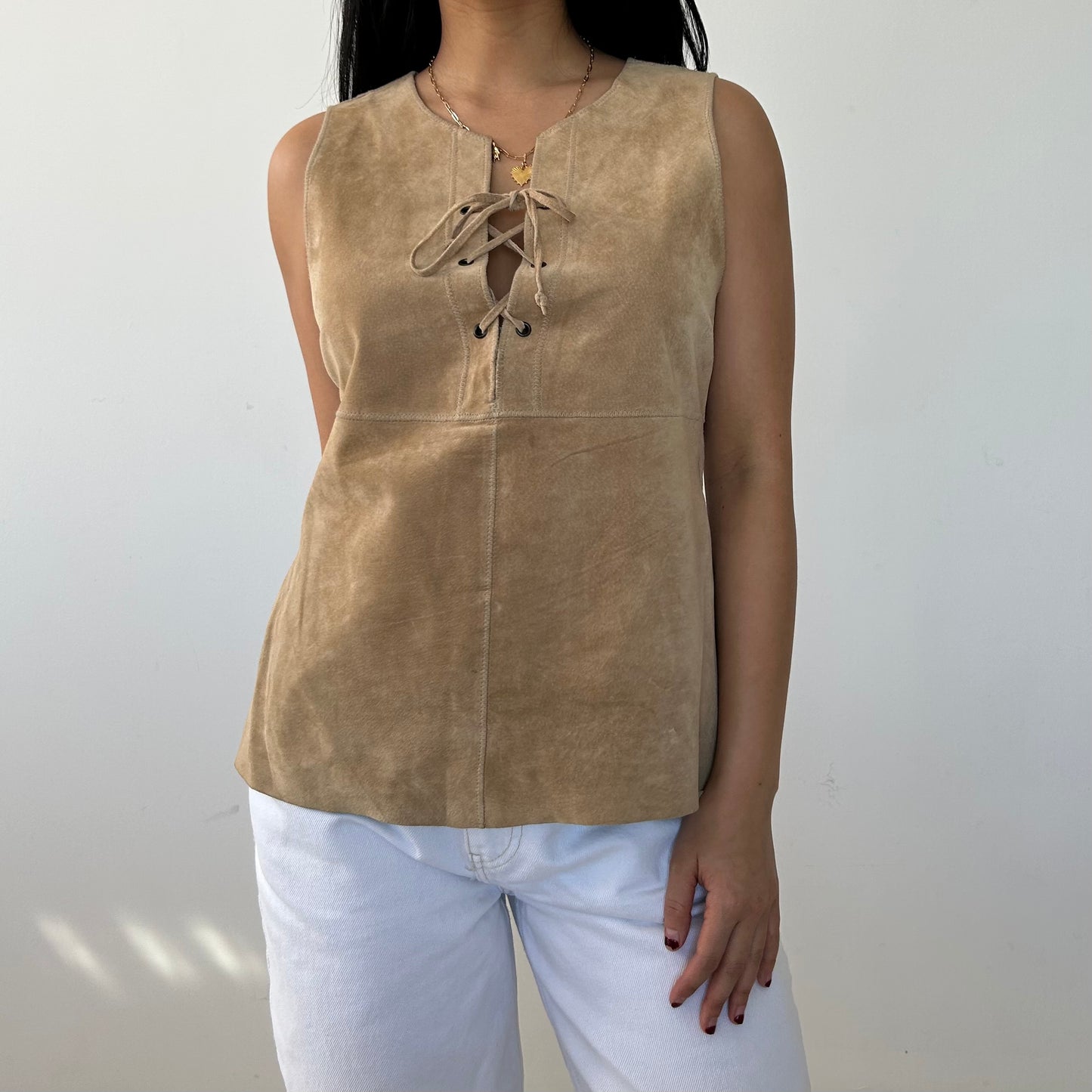 Guess Brown Suede Vest - Medium