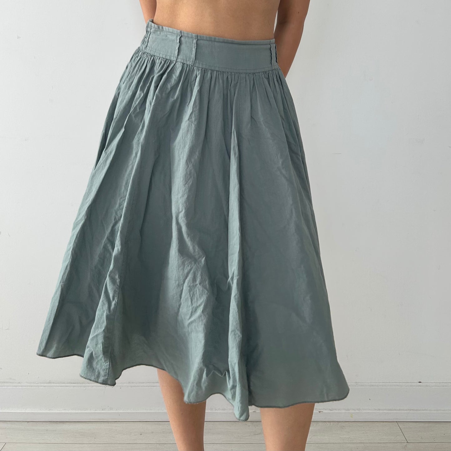 Seafoam Green Full Midi Skirt - Medium